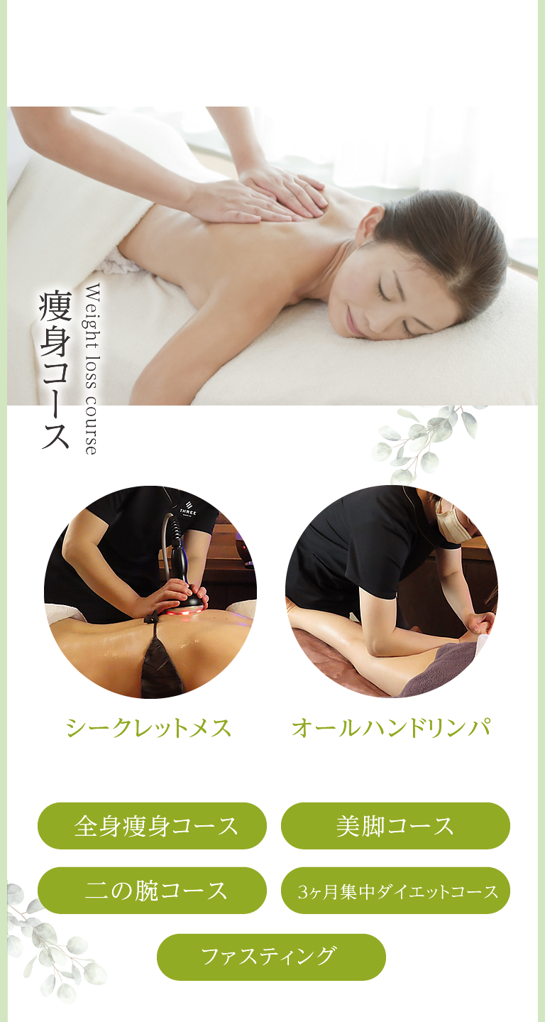 メニュー　痩身コース